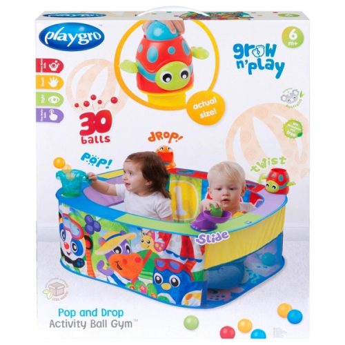 Playgro Grow 'n' Play Baby Ball Pit Pop and Drop 30 színes labdával