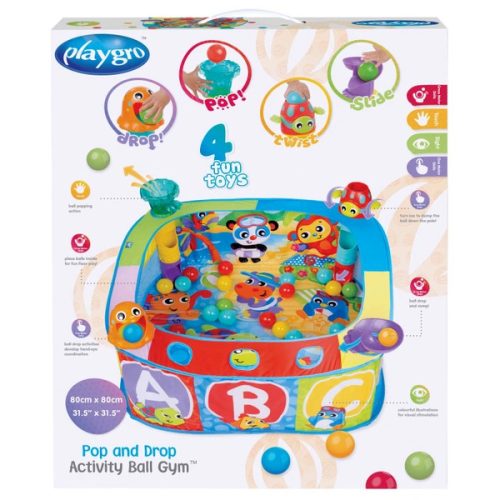 Playgro Grow 'n' Play Baby Ball Pit Pop and Drop 30 színes labdával