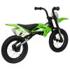 12 colos futóbicikli Moto X Balance Motocross Bike fekete/zöld
