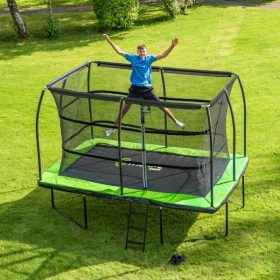   Thorpe Sports kültéri trambulin, téglalap alakú, hálóval, 366 x 244 cm