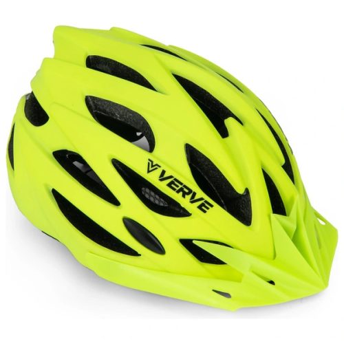 Verve kerékpáros sisak, M-es méret (55-58 cm), neonsárga
