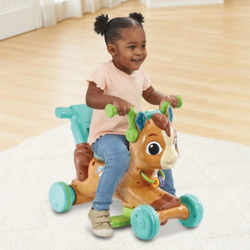 VTech 4 az 1-ben Ride-on autó Gallop-with-Me póni interaktív járássegítőként