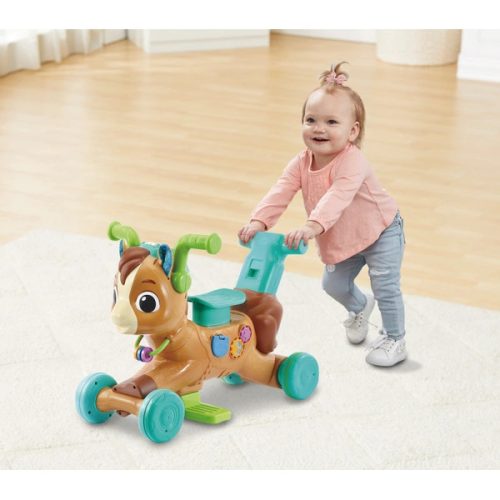 VTech 4 az 1-ben Ride-on autó Gallop-with-Me póni interaktív járássegítőként