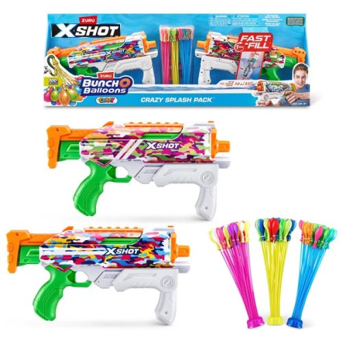 XSHOT Fast Fill Skins Blaster und Bunch O Balloons Crazy Splash Pack