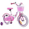14 colos gyermekbicikli Chipmunk Lollipop pótkerekekkel, rózsaszín és fehér színben