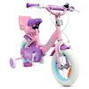 12 colos gyerekbicikli Suzy pótkerekekkel, rózsaszín