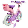 12 colos gyerekbicikli Suzy pótkerekekkel, rózsaszín
