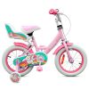 14 colos Verve Unicorn gyerekbicikli pótkerekekkel, rózsaszín