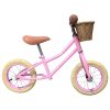 12 colos futóbicikli rózsaszín fonott kosárral