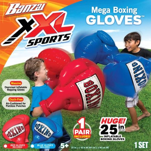 Banzai Mega Boxkesztyűk gyerekeknek születésnapi játékokhoz, 1 pár vegyes piros vagy kék színben, darabonként