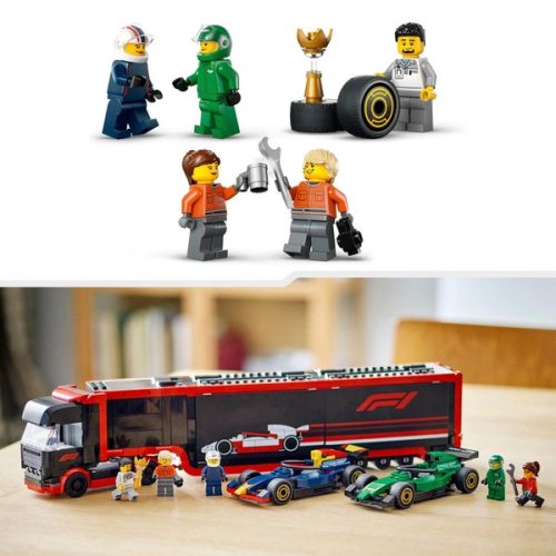 LEGO City Formula 1 Szállítóautó RB20 és AMR24 F1 versenyautókkal 60445