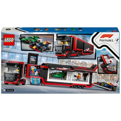 LEGO City Formula 1 Szállítóautó RB20 és AMR24 F1 versenyautókkal 60445
