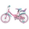 16 colos unikornis gyerekbicikli pótkerekekkel, rózsaszín
