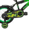 14 colos gyerekkerékpár Strike pótkerekekkel, zöld/fekete