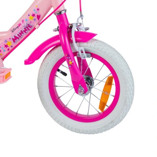 12 colos Disney Minnie egér gyerekbicikli pótkerekekkel, rózsaszín/lila