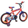 16 colos gyerekbicikli Pókember pótkerekekkel, piros/kék