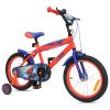 16 colos gyerekbicikli Pókember pótkerekekkel, piros/kék