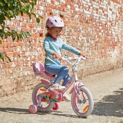 14 colos Disney Princess gyerekbicikli pótkerekekkel, rózsaszín