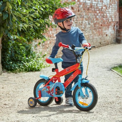 12 colos gyerekbicikli Marvel Spidey pótkerekekkel, piros/kék