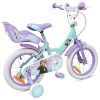 14 colos Disney Jégvarázs gyerekbicikli pótkerekekkel, türkiz/lila