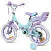 14 colos Disney Jégvarázs gyerekbicikli pótkerekekkel, türkiz/lila