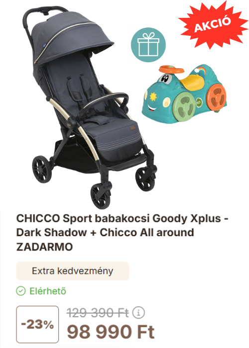 CHICCO Sport babakocsi Goody Xplus - Dark Shadow + Chicco All around ZADARMO